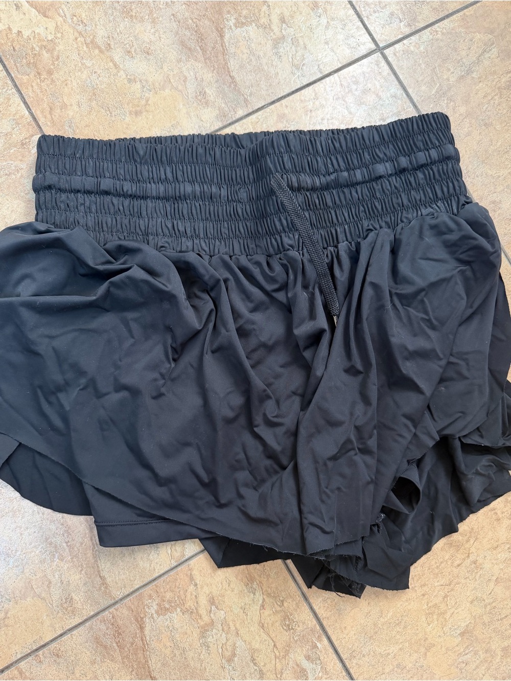 Women’s Black Elastic Waist Active Skort